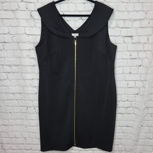 Calvin Klein Black Sleeveless Zipper Front Dress Women’s Size 24